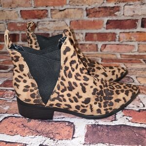 Mylu Leopard Print Ankle Boots Size 7